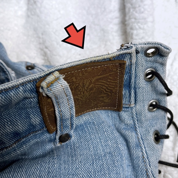 Vintage Lip Service Denim Lace Up Mini Jean Skirt Light Wash Blue Y2K Western - Picture 13 of 16